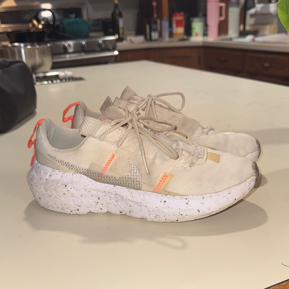 Nike White and Orange Sneakers